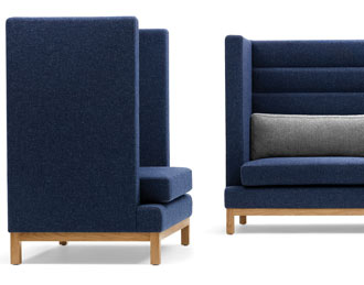 High backed acoustic sofa