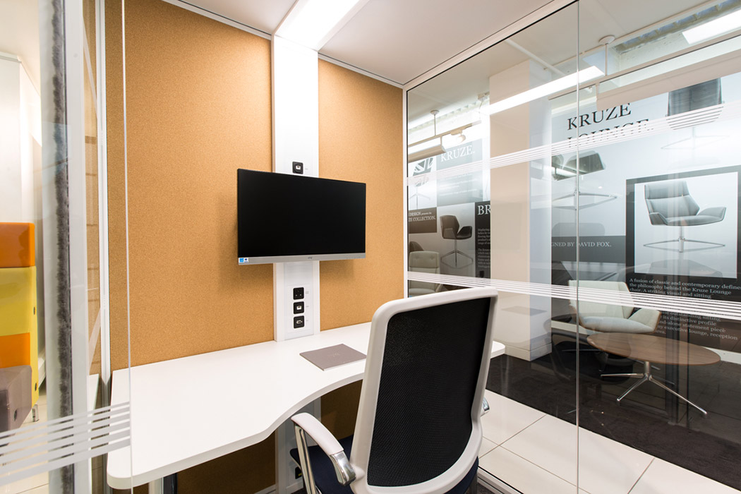 Inside an Aspect work pod.