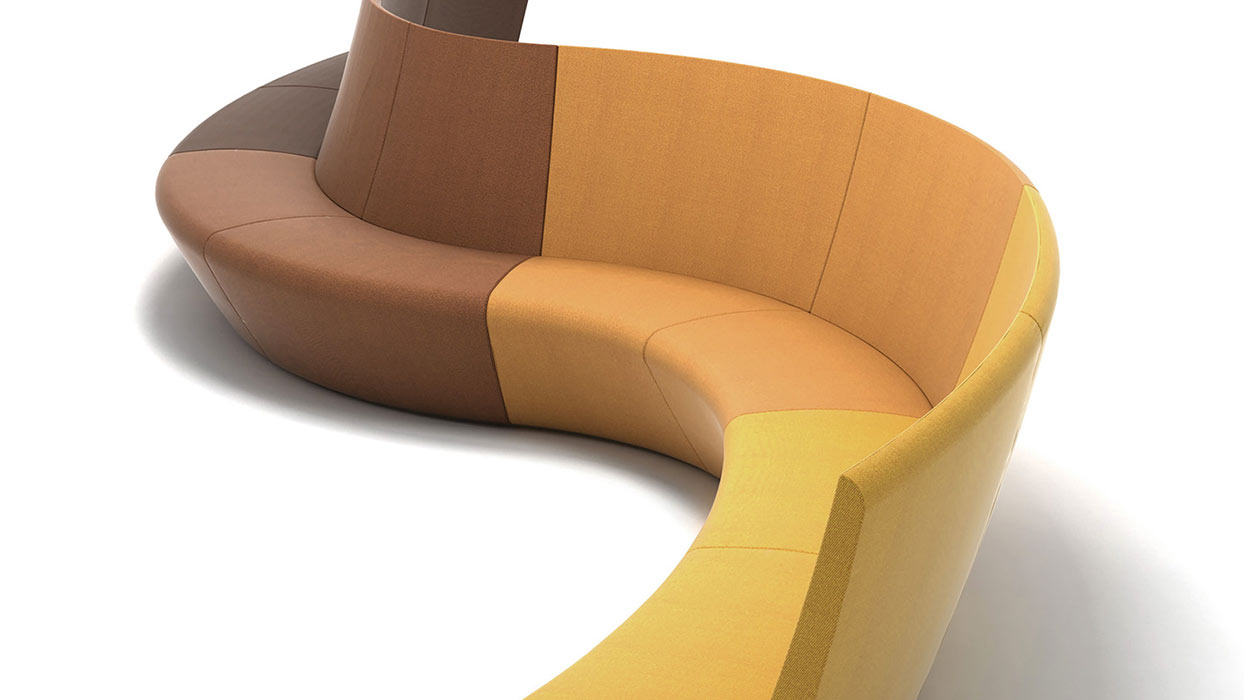 Atom high back sofa in s shape in many colours