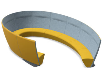 C shaped high back sofa