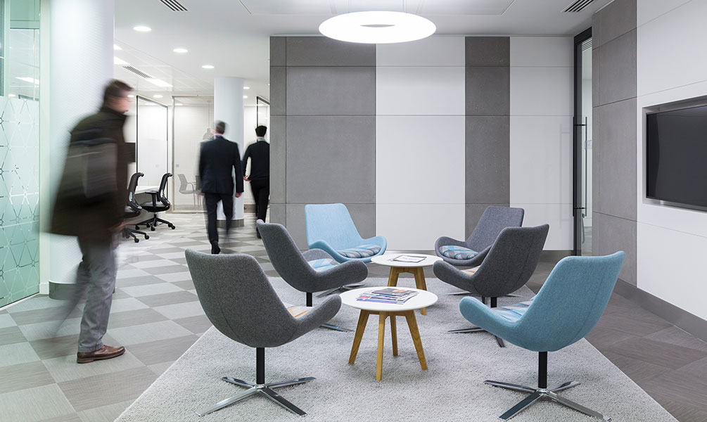 Avi lounge chairs in waiting area