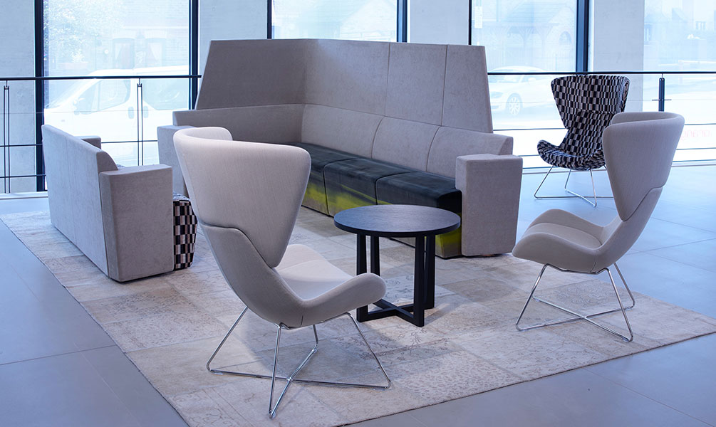 Avi lounge chairs in showroom
