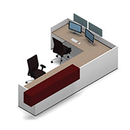 L shaped reception desk