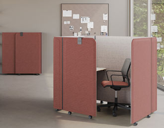 Upholstered privacy desk