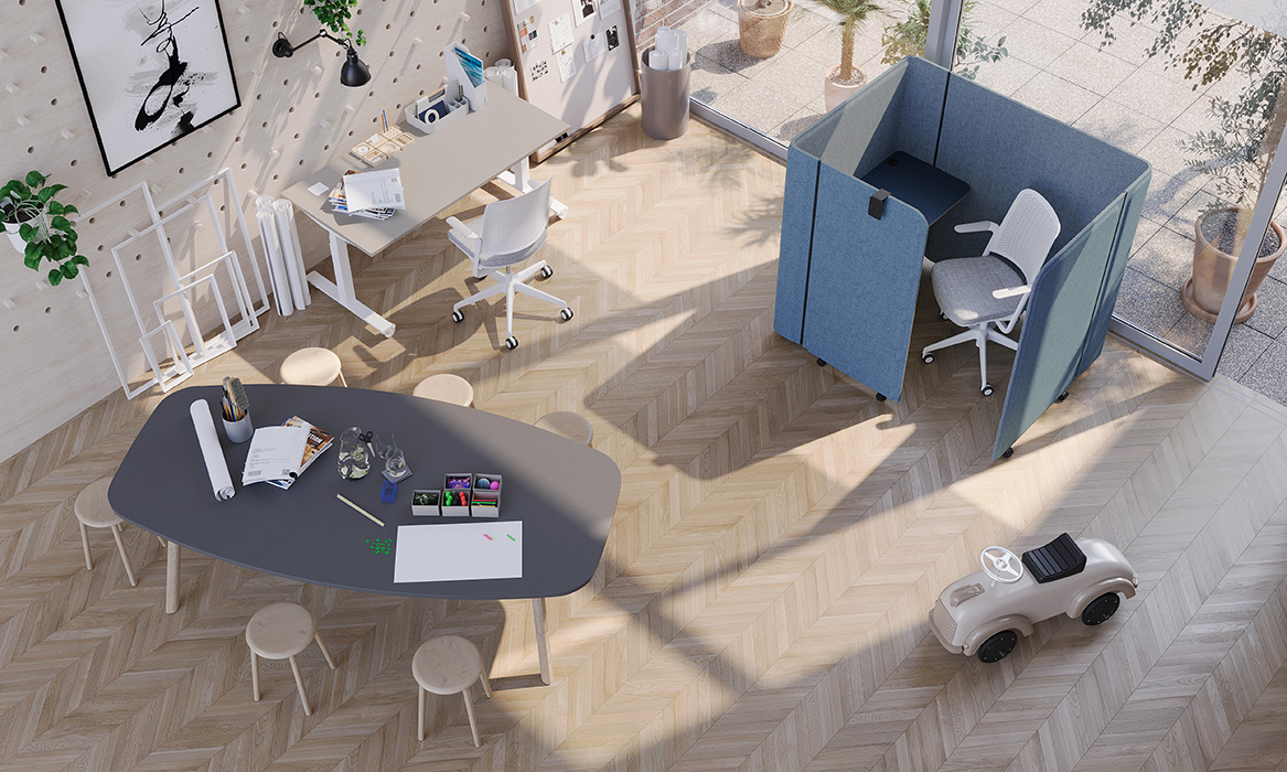 Mobile Fold booth with desk