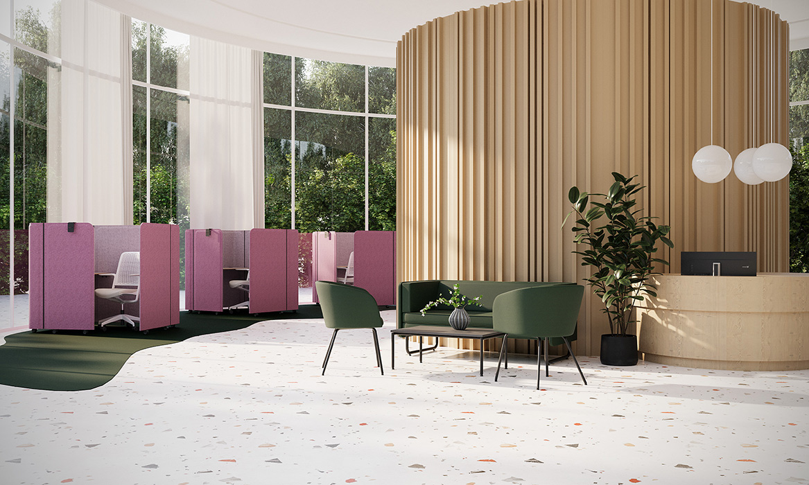 Mobile Fold booth with desk