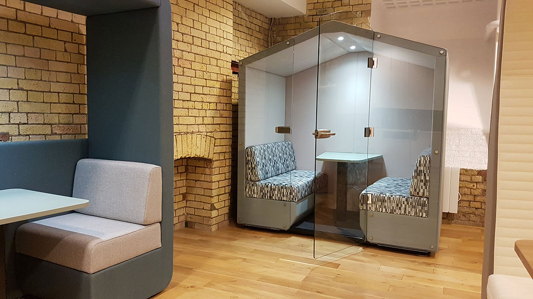 Office cabin with glass doors