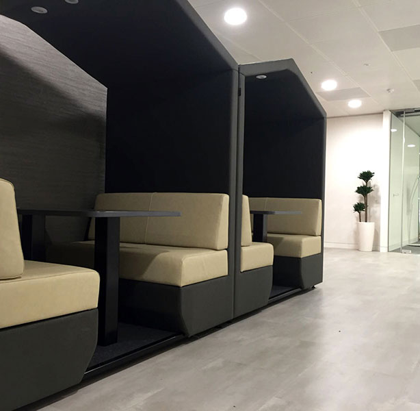 Office cabin with open backs