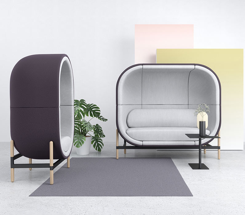 Capsule acoustic sofas