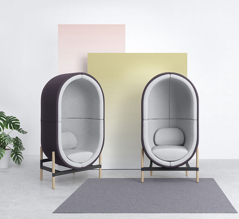 Capsule acoustic pod chair
