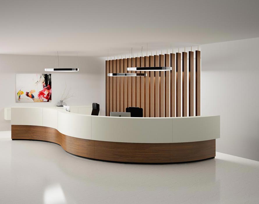 Curved reception desk