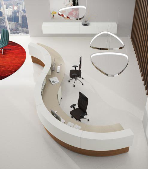 S shaped reception desk