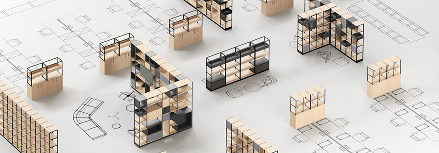 Zonal spacing using modular office storage