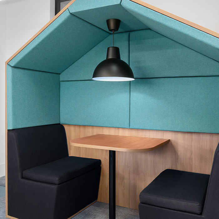 Pitched roof office booth