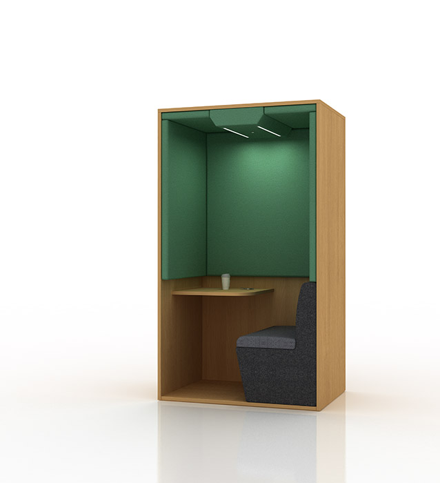 Flat roofed work booth