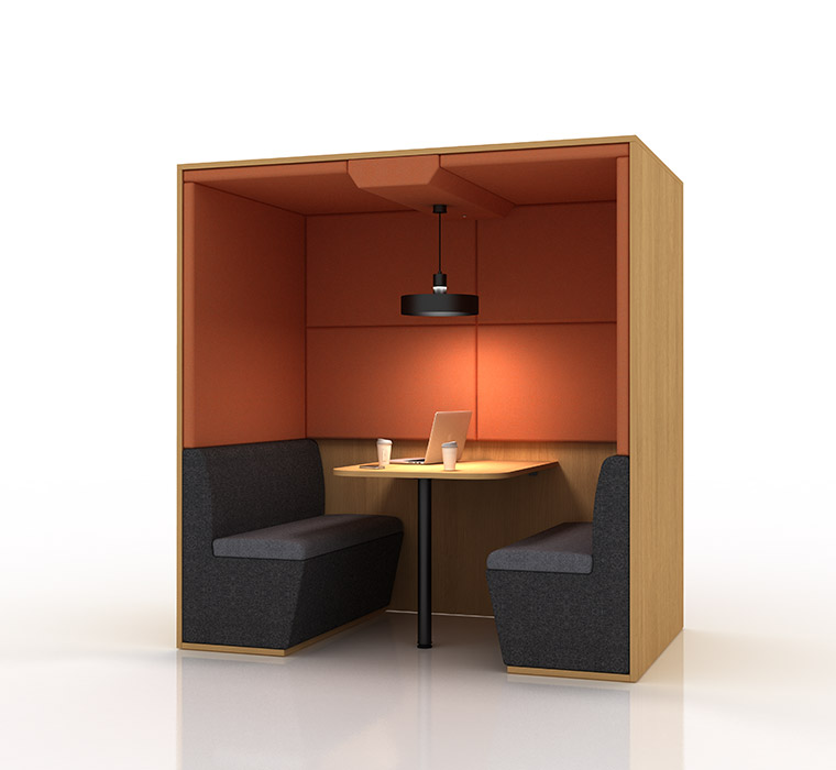 Flat roof office booth