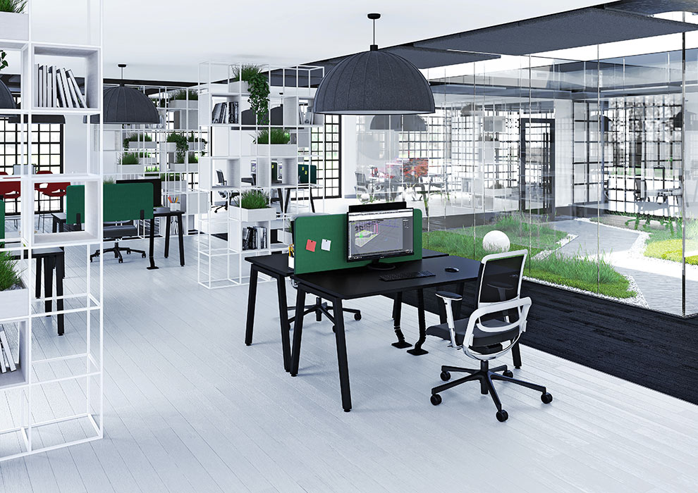 Black and white office