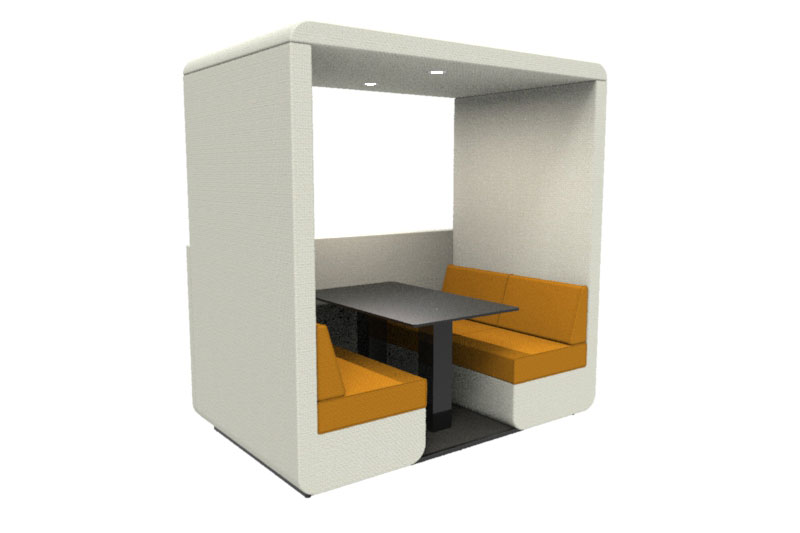 Office cuddle with half upholstered back wall