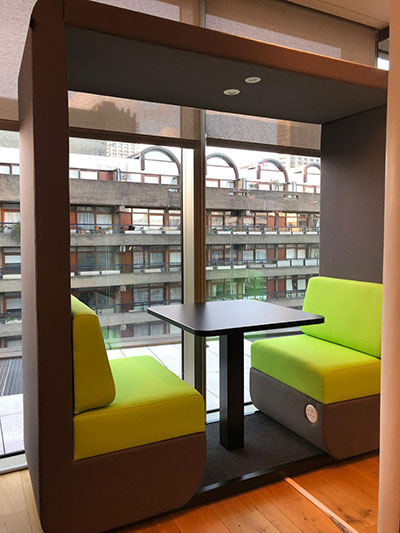 Open office cuddle with power module built in