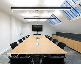 Large boardroom table with venner top