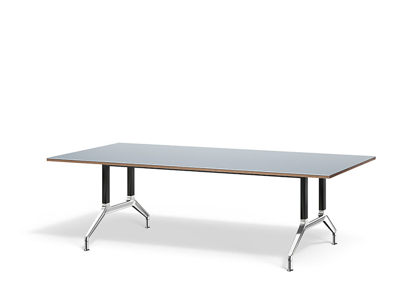 Deploy table with grey laminate top