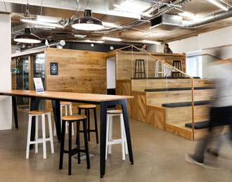 High rustic wood table