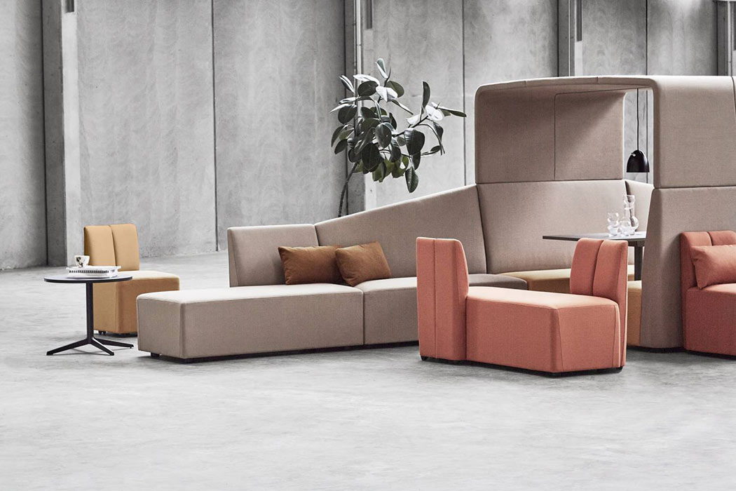 Fourlikes modular seating attaches to acoustic open office pod