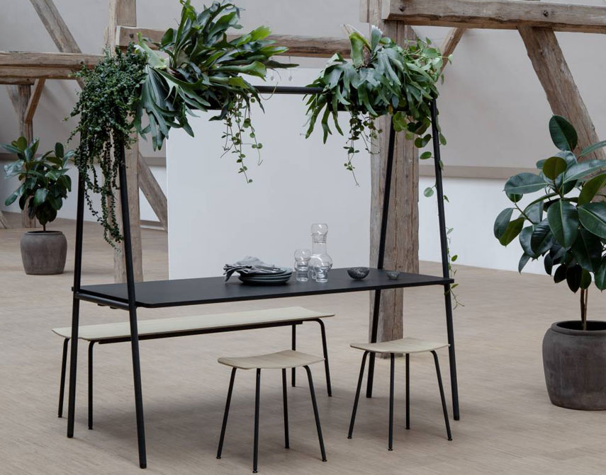 Fourreal A table with biophilic planters