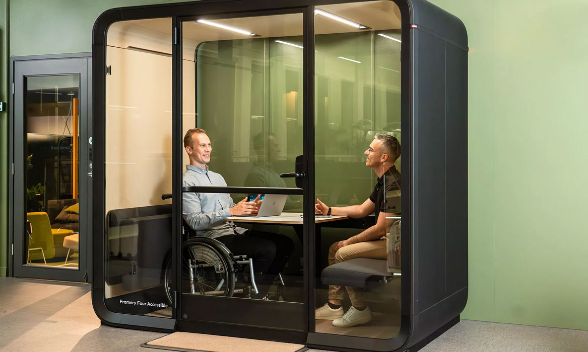 Framery Four Pod with Framery One phone pod