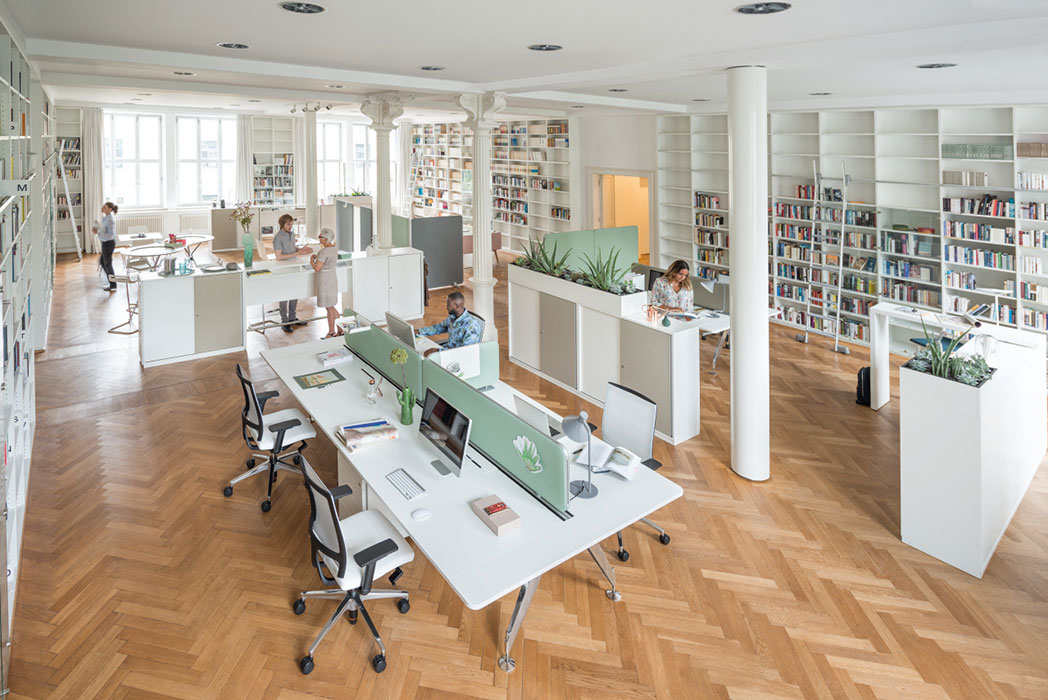 Office storage dividing the office space