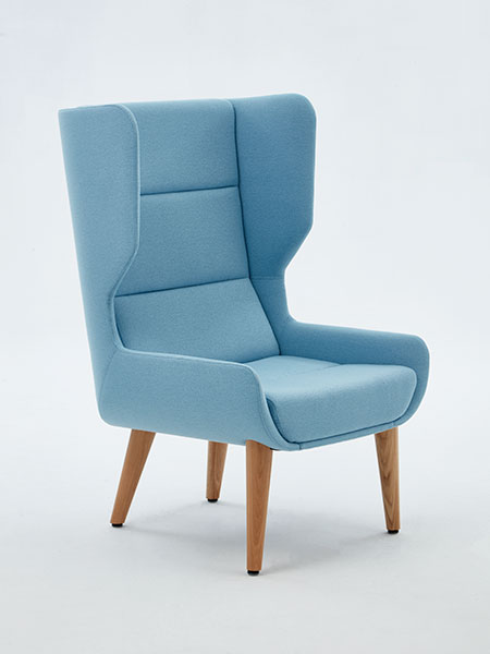 Hush armchair with wood legs