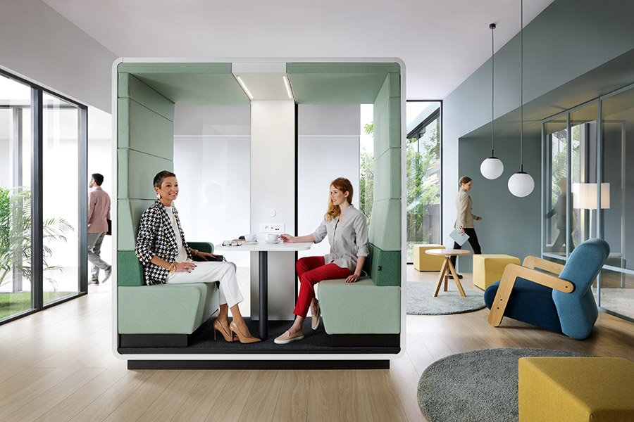 Hush open pod used for a meeting.