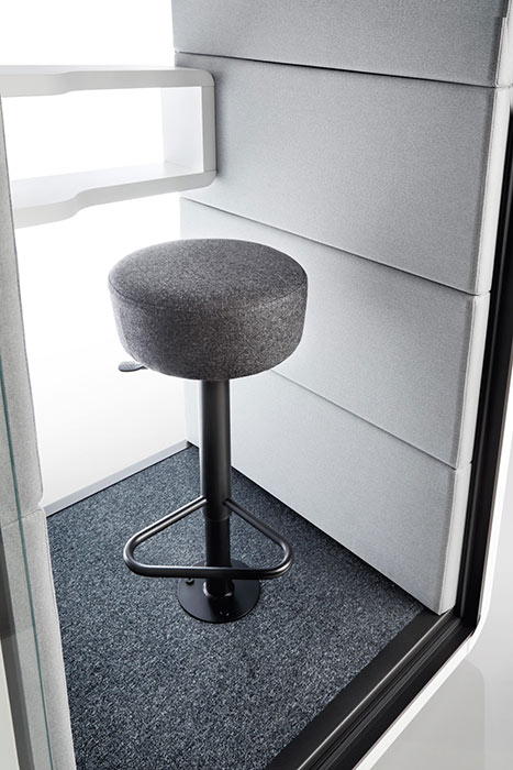 Optional hocker stool for phone booth.