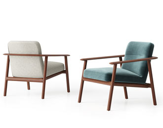 Contemporary wood waiting room armchairs