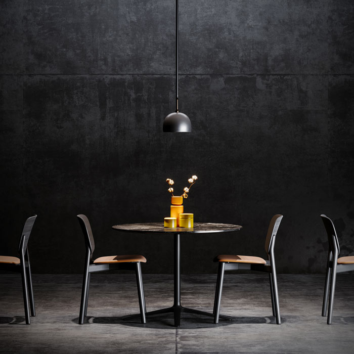 Kitt chairs at a cafe table