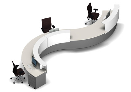 Large S shape reception desk