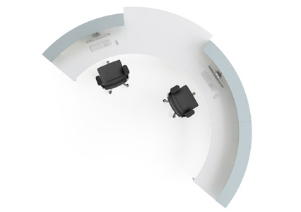 Semi-circular reception desk