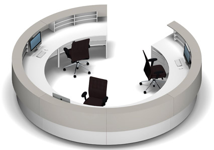 Large round reception counter