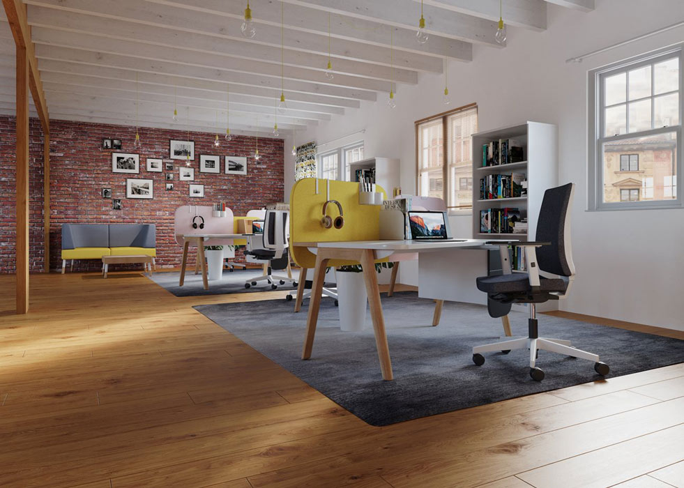 Levitate desk in modern office