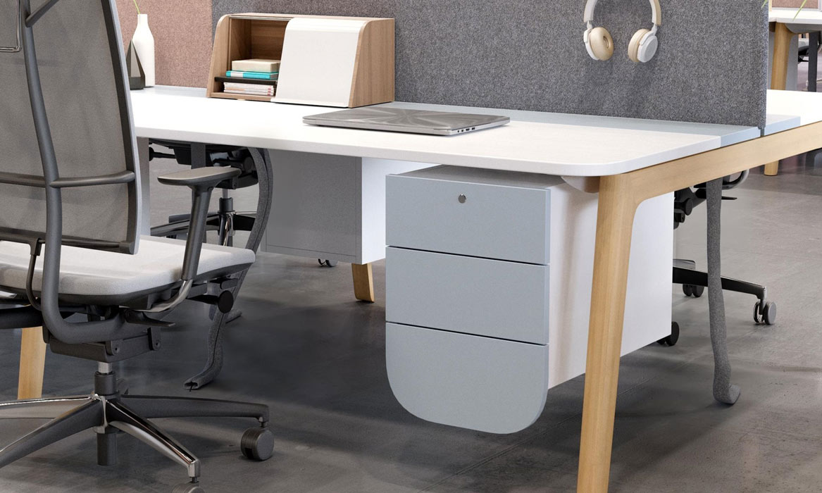 Levitate drawer storage hanging from desktop