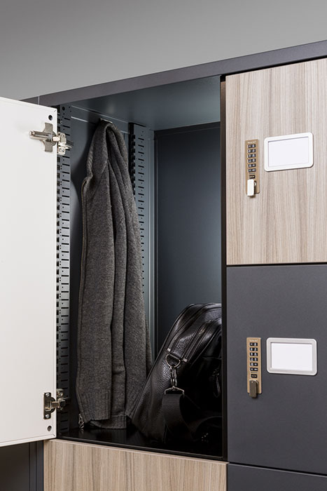 Large locker opening with coat hook