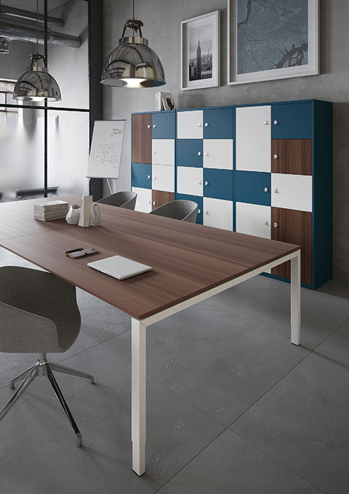 Lodge office lockers in meeting space