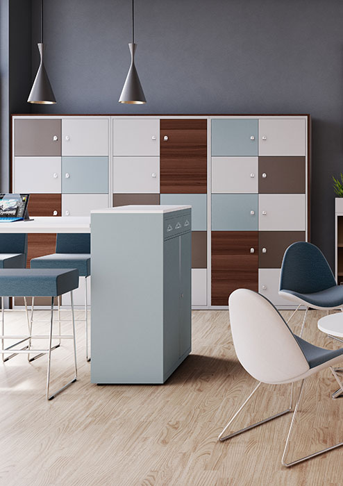 Pastel colour lockers