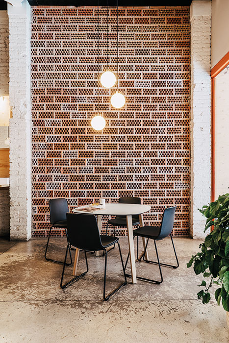 Lottus sled chairs around LTS table