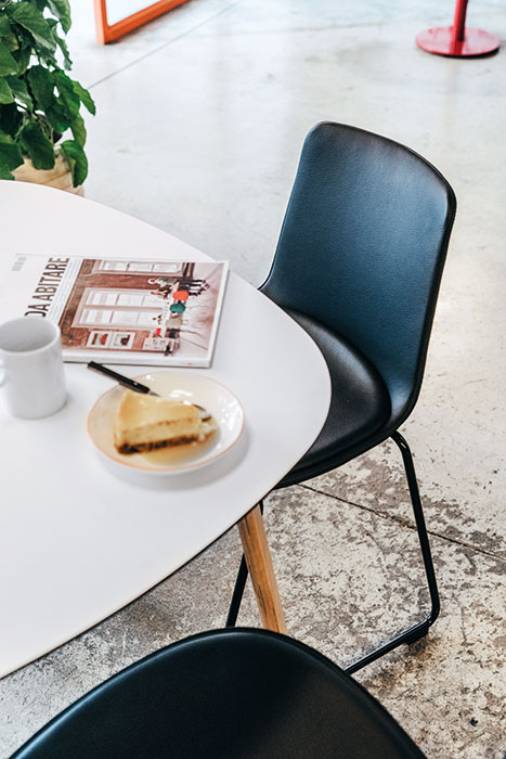 Lottus sled chair with seatpad