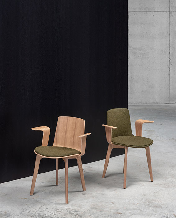 Lottus Wood armchairs and upholstery options