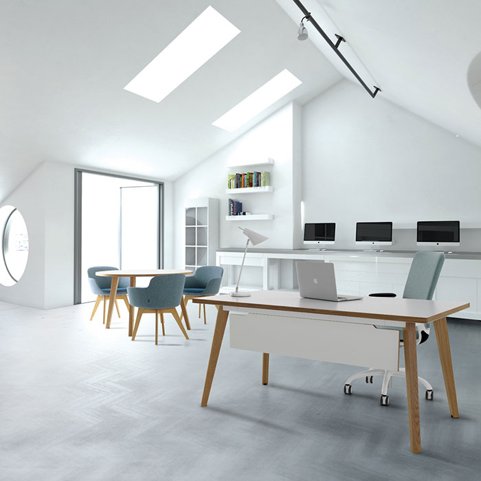 Martin single desk and meeting table