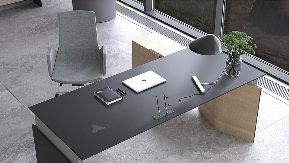 Martin desk with arcylic divides