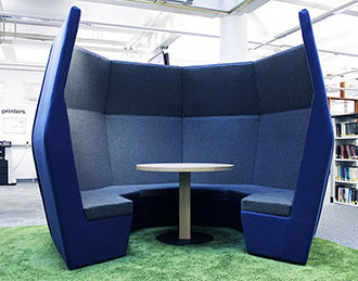 Modular acoustic office cave