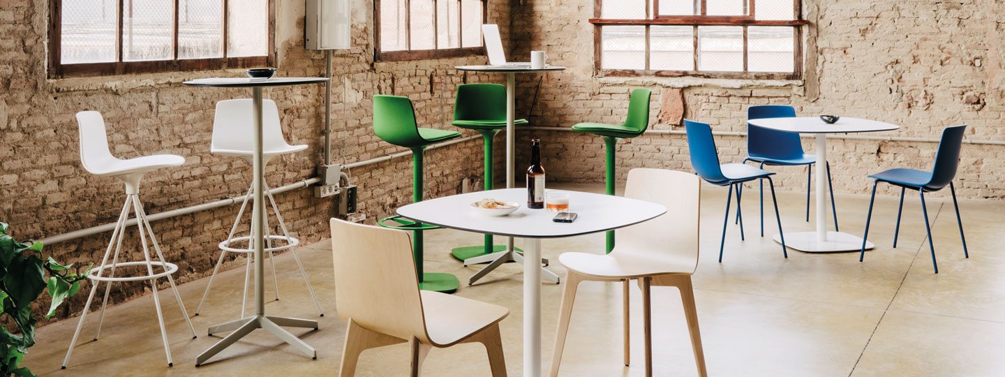 Office stools in breakout space